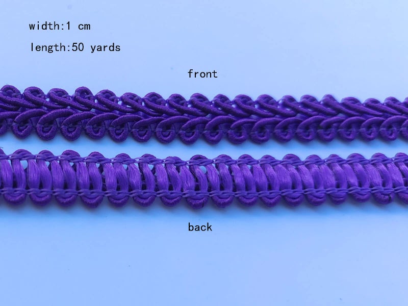 MONIDOOR 3/8 Inch Gimp Braid Trim 50 Yards for Upholstery Costume DIY Crafts (1339 Dark Purple) - Image 4